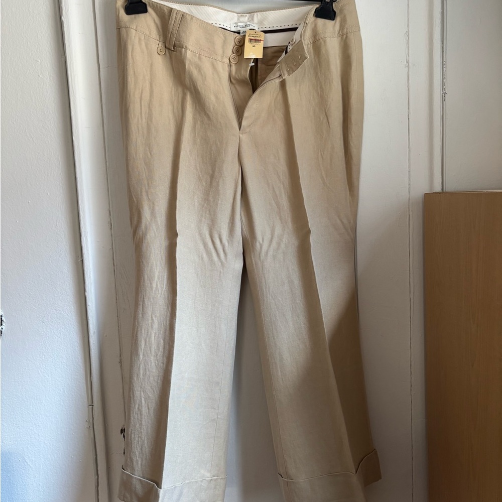 Banana Republic Tan Jackson Fit Linen 61% Silk 39% Size 16S